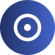 A blue circle with a smaller black circle in the center, surrounded by a lighter blue ring and a darker outer ring, creating a target-like pattern.
